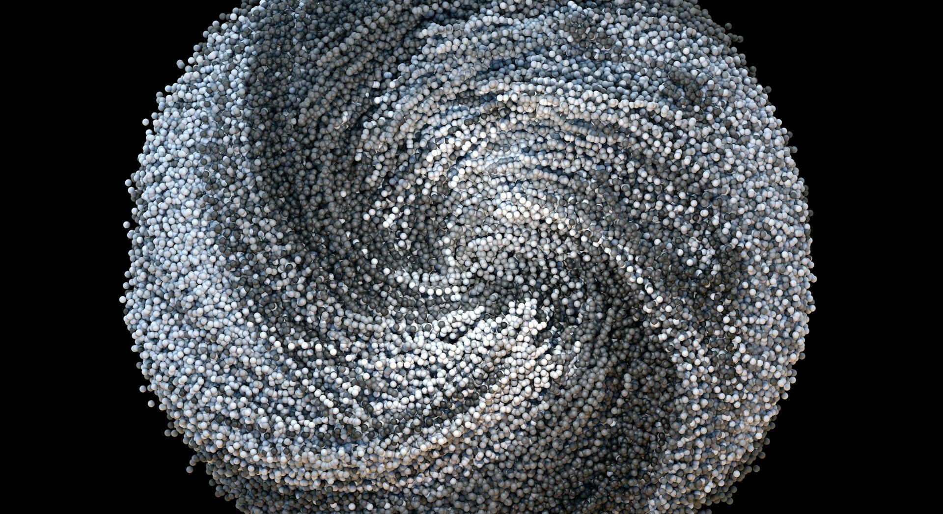 A black and white photo of a spiral